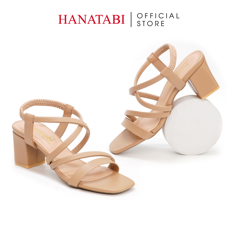 Sandal Nữ Hanatabi Quai 2 Dây Mũi Vuông Gót Cao 5cm Hậu Thun Đế TA Cao Cấp Chống Trơn Trượt Mã HNSDT5F776