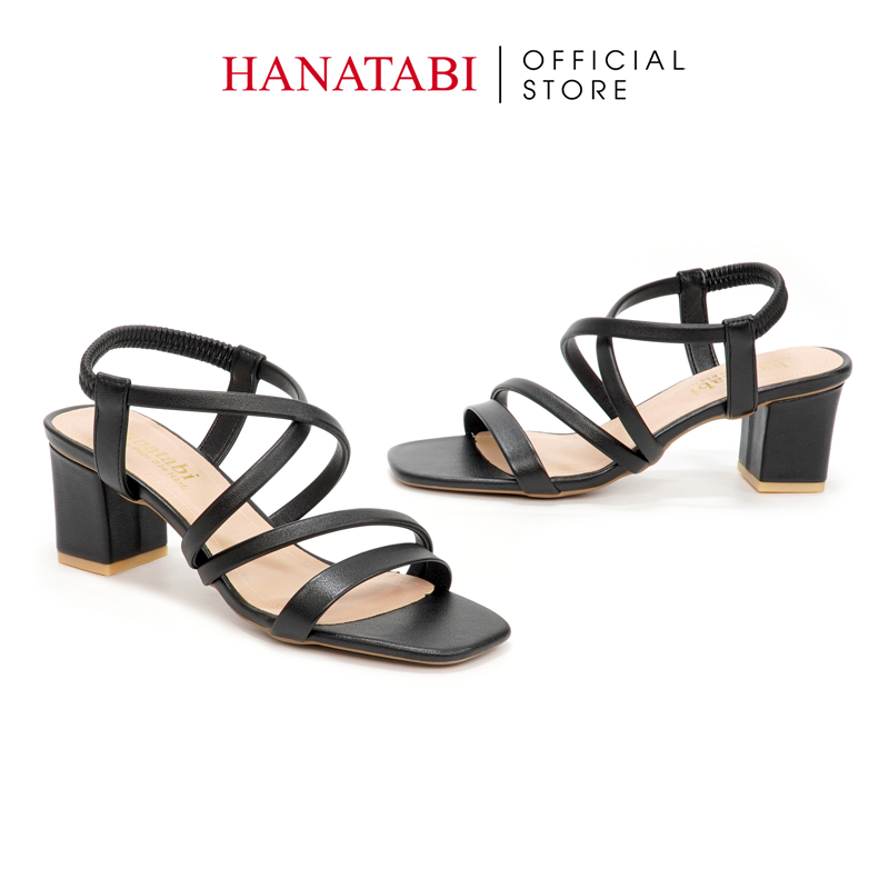 Sandal Nữ Hanatabi Quai 2 Dây Mũi Vuông Gót Cao 5cm Hậu Thun Đế TA Cao Cấp Chống Trơn Trượt Mã HNSDT5F776