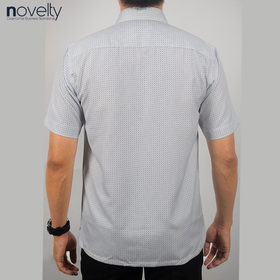 Áo sơ mi nam ngắn tay Novelty Casual hoa văn NSMMINMSPB230715N