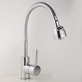 Vòi rửa chén nóng lạnh cần lò xo Đồng mạ Chrome Eurolife EL-KM03