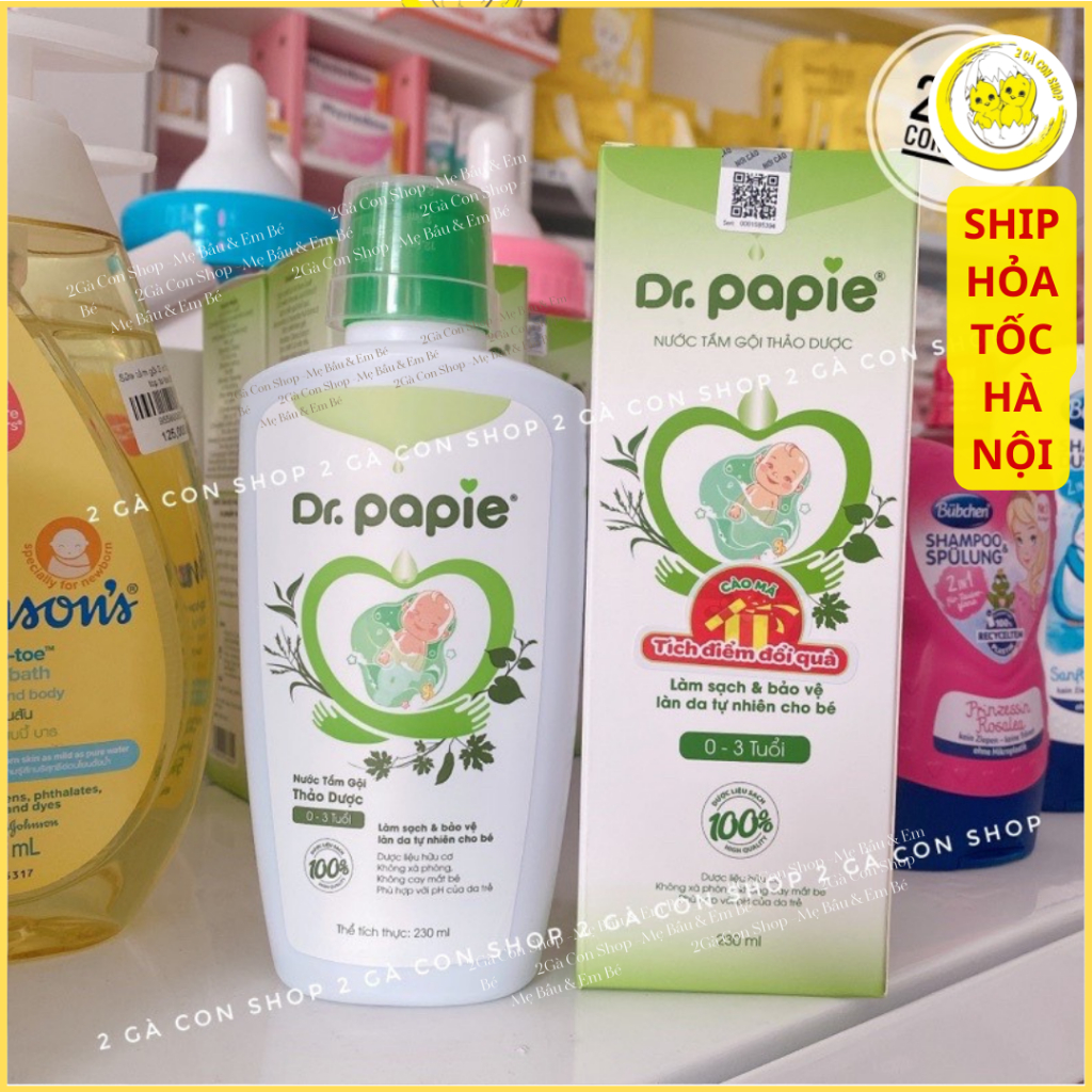 SỮA TẮM GỘI THẢO DƯỢC DR.PAPIE 0-3 tuổi
