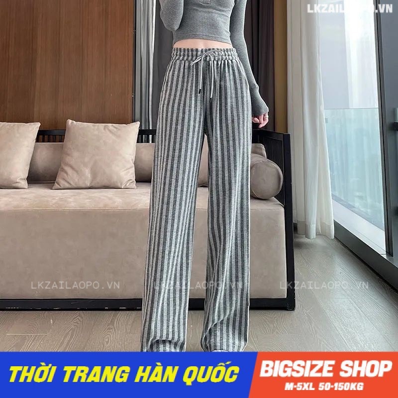 Quần Xuông Kẻ Sọc Chất Liệu Dạ Cao Cấp Thoáng Mát Phù Hợp Mặc Mùa Thu Đông