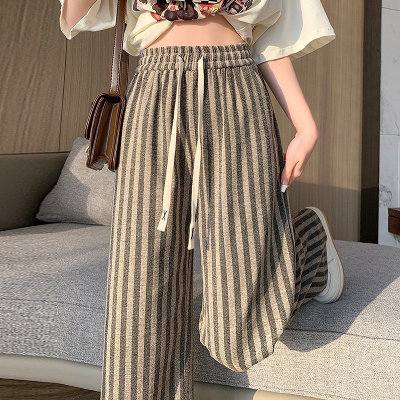 Quần Xuông Kẻ Sọc Chất Liệu Dạ Cao Cấp Thoáng Mát Phù Hợp Mặc Mùa Thu Đông