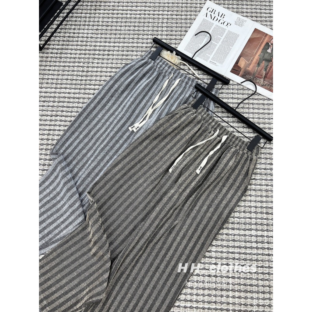 Quần Xuông Kẻ Sọc Chất Liệu Dạ Cao Cấp Thoáng Mát Phù Hợp Mặc Mùa Thu Đông