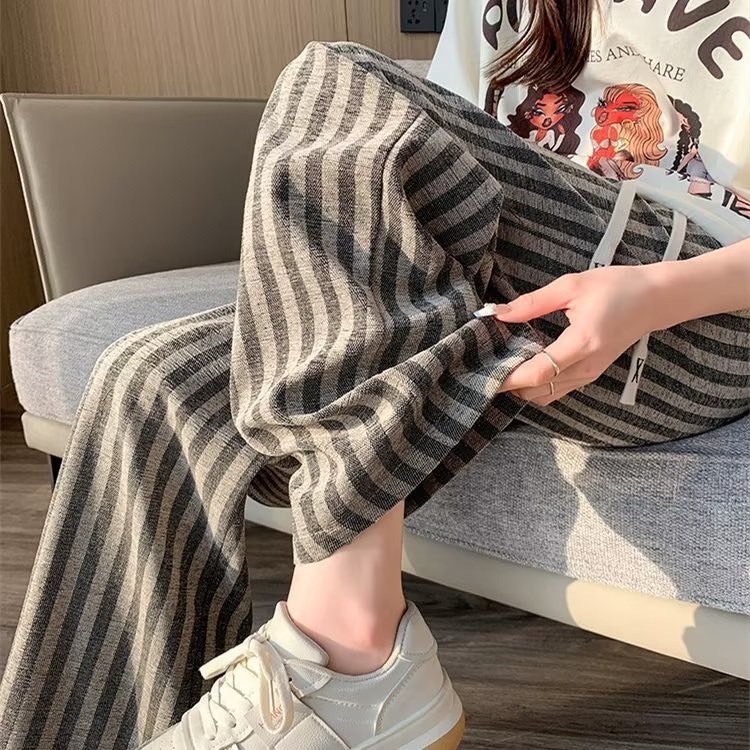 Quần Xuông Kẻ Sọc Chất Liệu Dạ Cao Cấp Thoáng Mát Phù Hợp Mặc Mùa Thu Đông