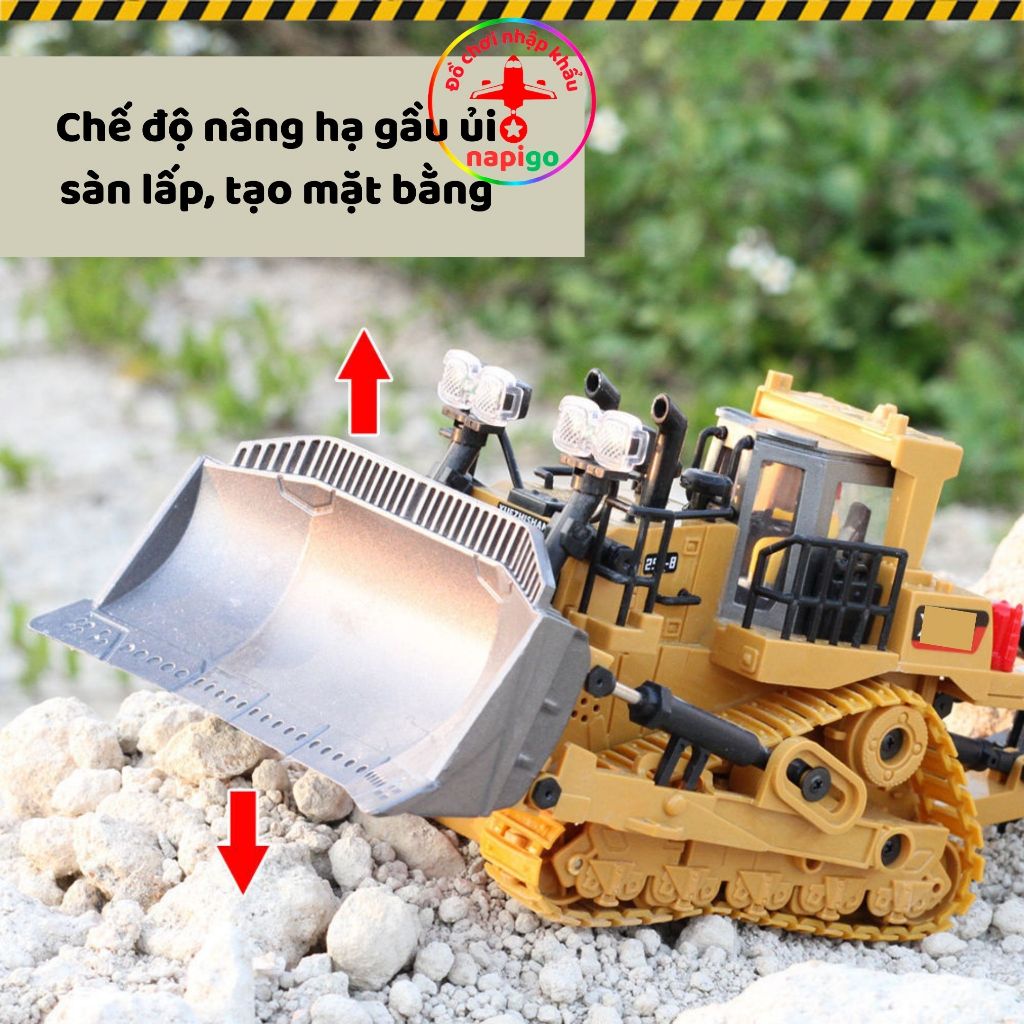 Xe ủi điều khiển từ xa YIGONG 9 kênh gầu hợp kim