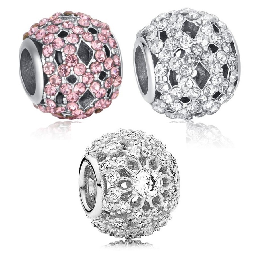 Charm tròn đính đá đan xen nhiều màu - Linhcharms