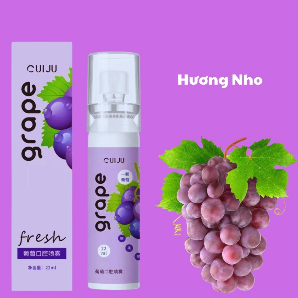 Xịt Thơm Miệng CUIJU Hoa Quả Thơm miệng sạch sẽ thơm tho Xịt thơm miệng giữ mùi lâu