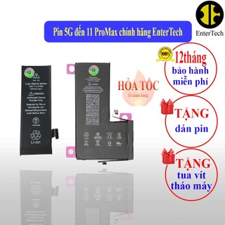 Pin dùng cho ĐT 5G/ 5S/ 5SE/ 6G/ 6S/ 6 Plus/ 6S Plus 7G/ 7 Plus/ 8G/ 8 Plus/ X/ Xs/ 11/ 11P/ 11PRM chính hãng EnterTech