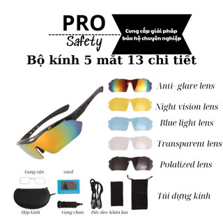 Bộ kính 5 mắt kính thể thao bảo hộ lao động đạp xe