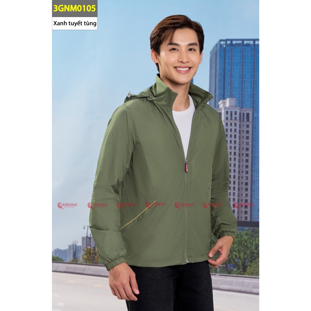 Áo Gió Nam CARDINA 2 Lớp Chất Vải Gió Cao Cấp Chống Thấm Nước Cản Gió Trẻ Trung 3GNM01