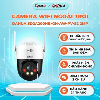 Camera PTZ wifi ngoài trời DAHUA SD2A200HB-GN-AW-PV-S2 2MP hồng ngoại, đối thoại 2 chiều kèm còi báo động an ninh