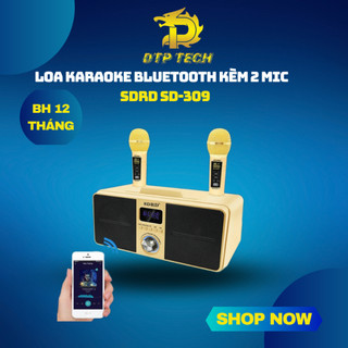 Loa karaoke sdrd sd-309 - bản cao cấp, bluetooth 5.0, micro sạc không dây, chỉnh giọng