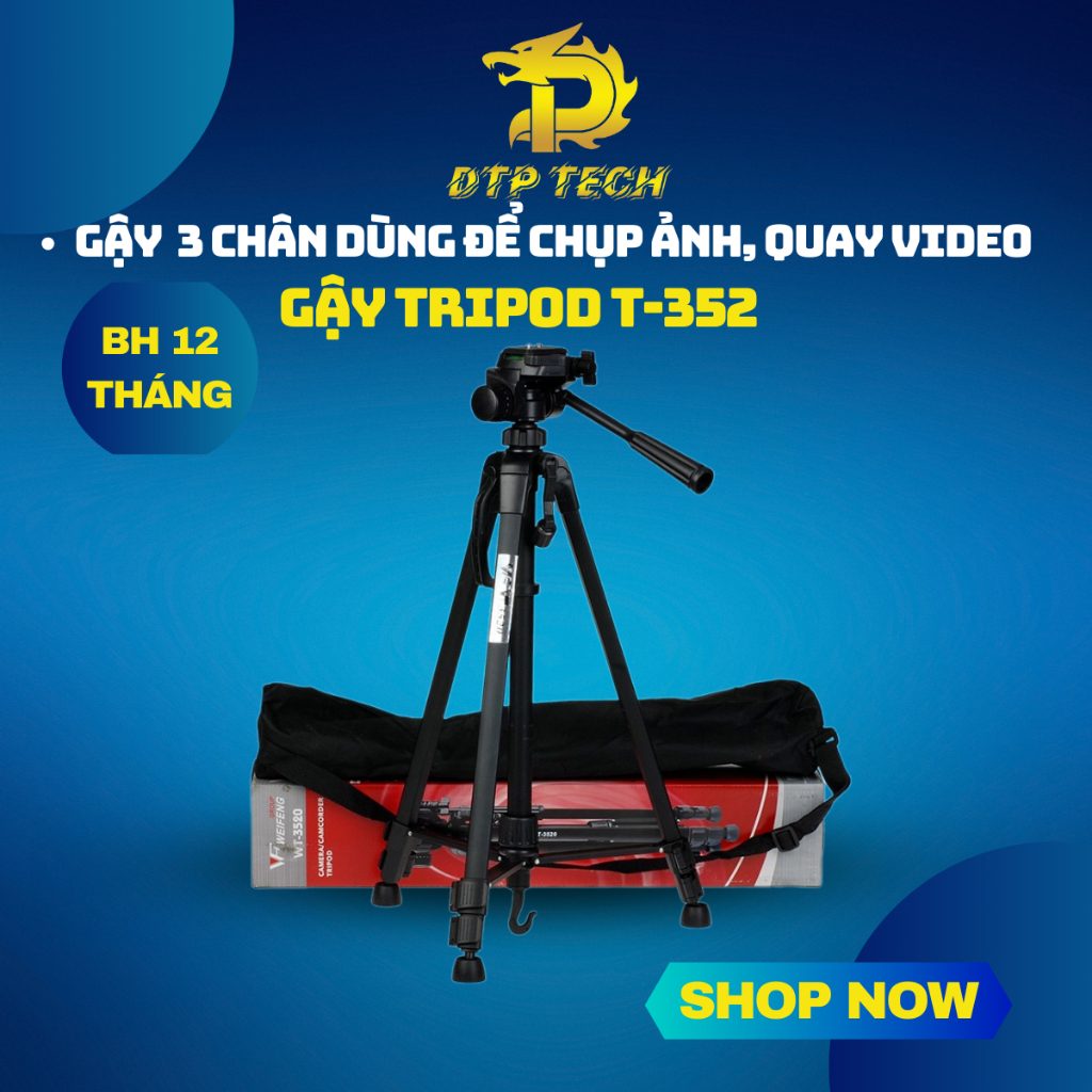 Gậy Tripod T-3520 Giá đỡ điện thoại, máy ảnh 3 chân dùng để chụp ảnh, livestream, quay video tiện lợi