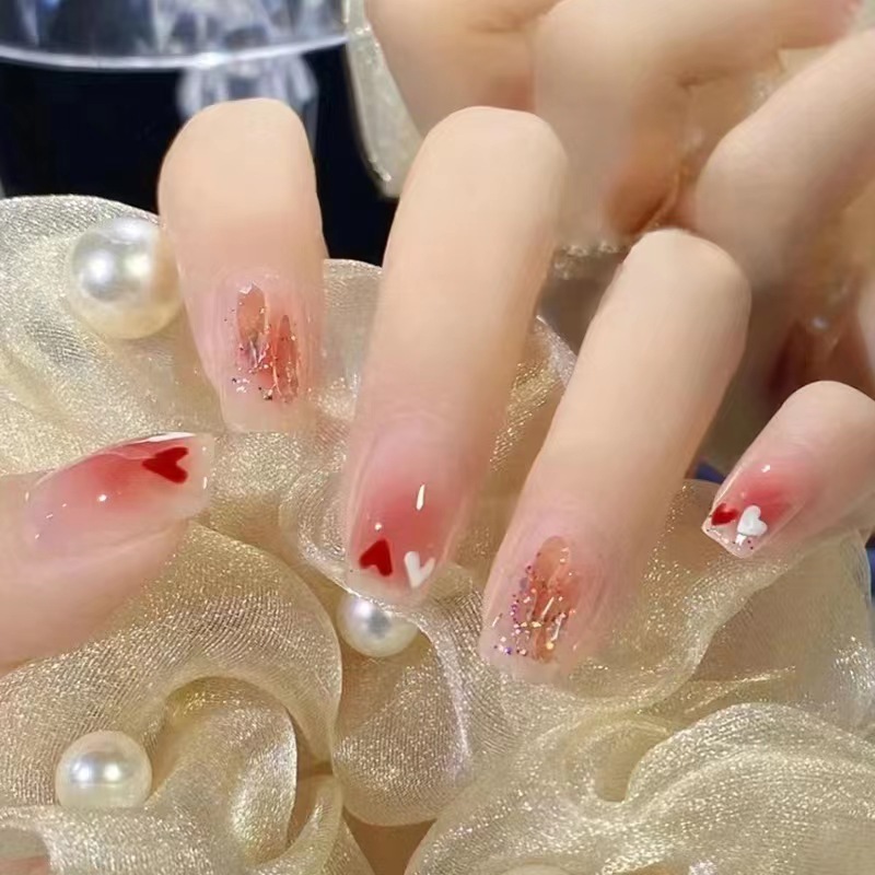 Móng tay giả đính đá, đính nơ, đính hoa, Bộ 24 móng tay giả cô dâu đẹp sang trọng, Nail box, Nail xinh,Shyn House Nail