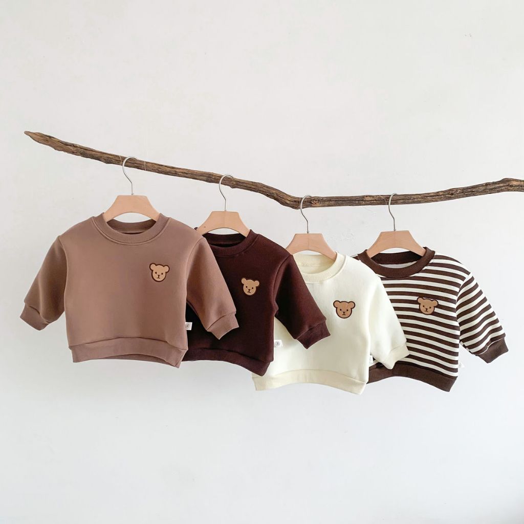 Áo nỉ bông  sweater gấu nâu chất mềm thu đông cho bé 10-25kg Namkidshop