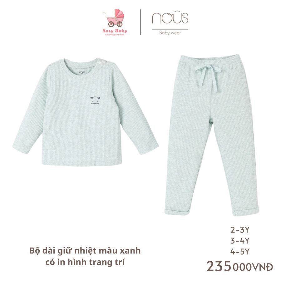 Bộ dài Nous giữ nhiệt in hình trang trí các mẫu cho bé 2Y 3Y 4Y