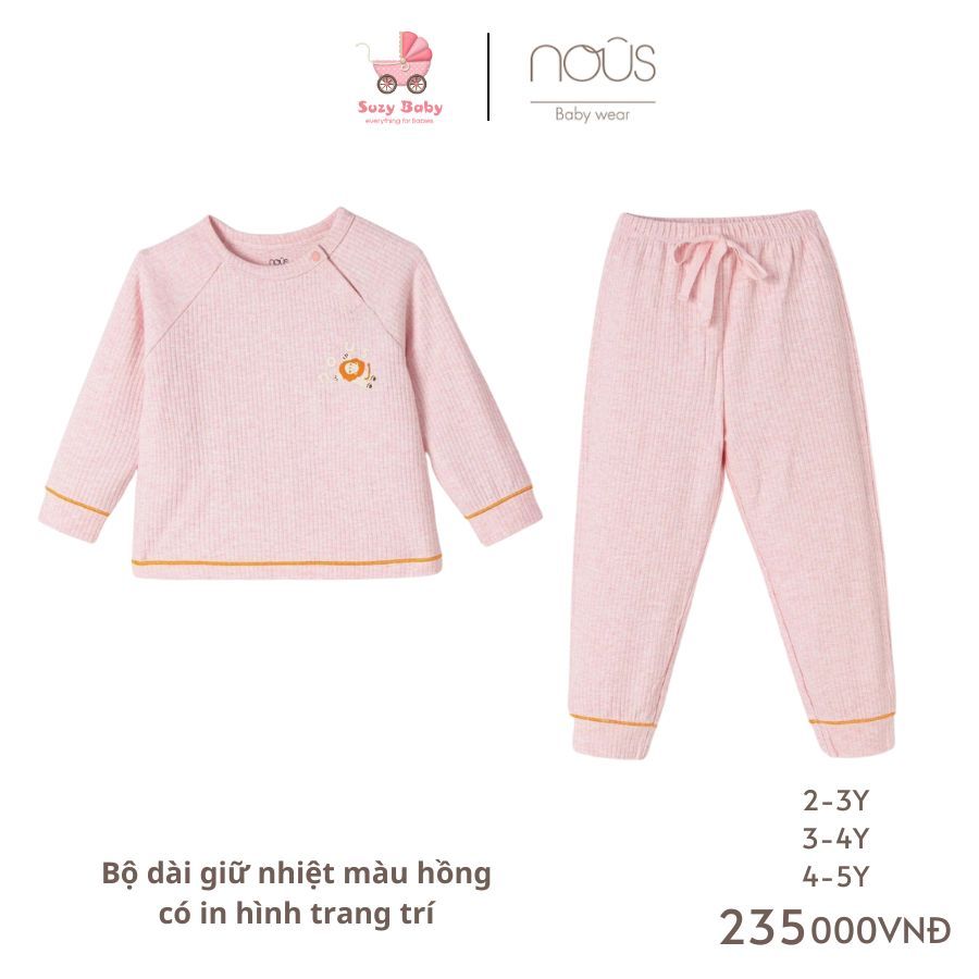 Bộ dài Nous giữ nhiệt in hình trang trí các mẫu cho bé 2Y 3Y 4Y