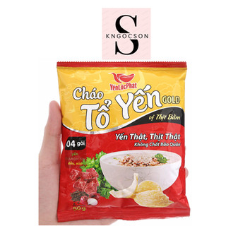 Combo 5 gói Cháo tổ yến gold Yến Lộc Phát thịt bằm 50g