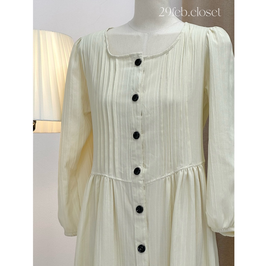 Váy Xinh Babydoll Xếp Ly 29feb.closet Dài Tay Dáng Suông Xòe Nhẹ Nhàng Nữ Tính Nhẹ Nhàng - V152