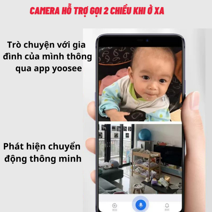 Camera Yoosee 2 Mắt Góc Rộng FH002 4.0  - Xem Đêm Có Màu - Thẻ Nhớ 64GB - Bảo Hành 12 Tháng- Camera 2 Mắt.