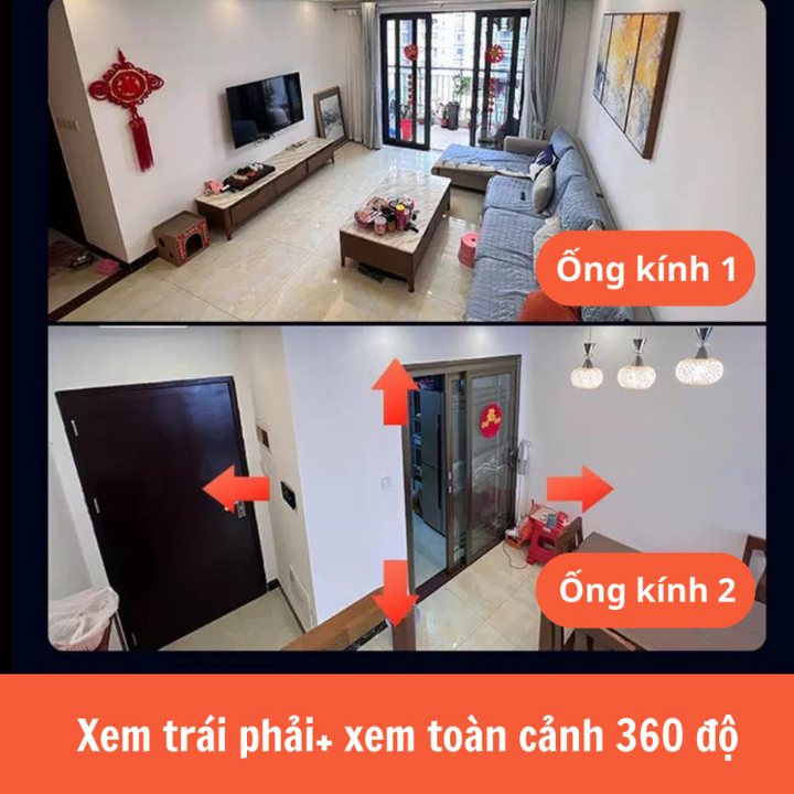 Camera Yoosee 2 Mắt Góc Rộng FH002 4.0  - Xem Đêm Có Màu - Thẻ Nhớ 64GB - Bảo Hành 12 Tháng- Camera 2 Mắt.