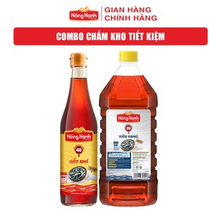 Nước mắm truyền thống phú quốc hồng hạnh cốt nhỉ 40 độ đạm 500ml + siêu hạng 35 độ đạm 1,9 lít.