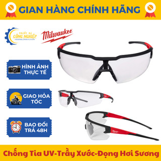 Kính bảo hộ cao cấp Milwaukee Mỹ kính chống bụi, chống hơi nước trầy xước vượt trội, ngăn chặn tia UV, mắt kính đi xe