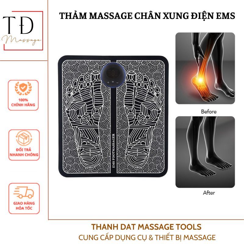 Thảm Massage Chân Xung Điện EMS Có LED Hiển Thị, 6 quy cách massas Bàn Chân, Giúp lưu thông Khí Huyết