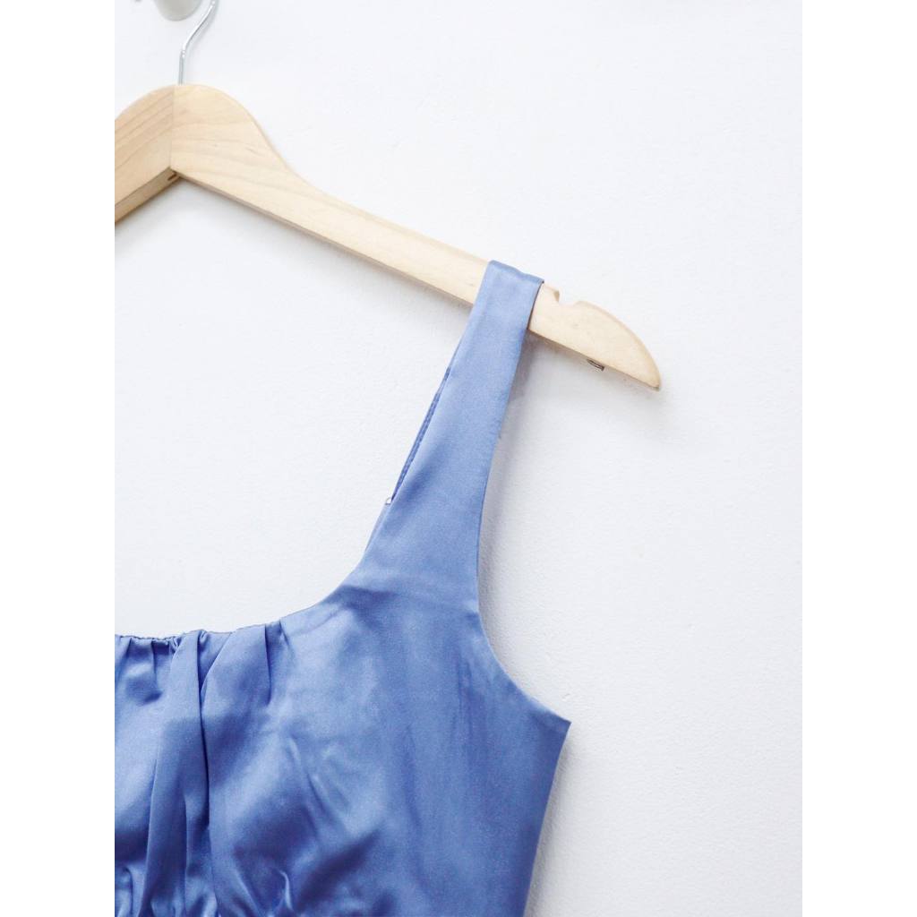 C3297 & C3298 - Áo 2 dây croptop lụa nhún thun sau trơm