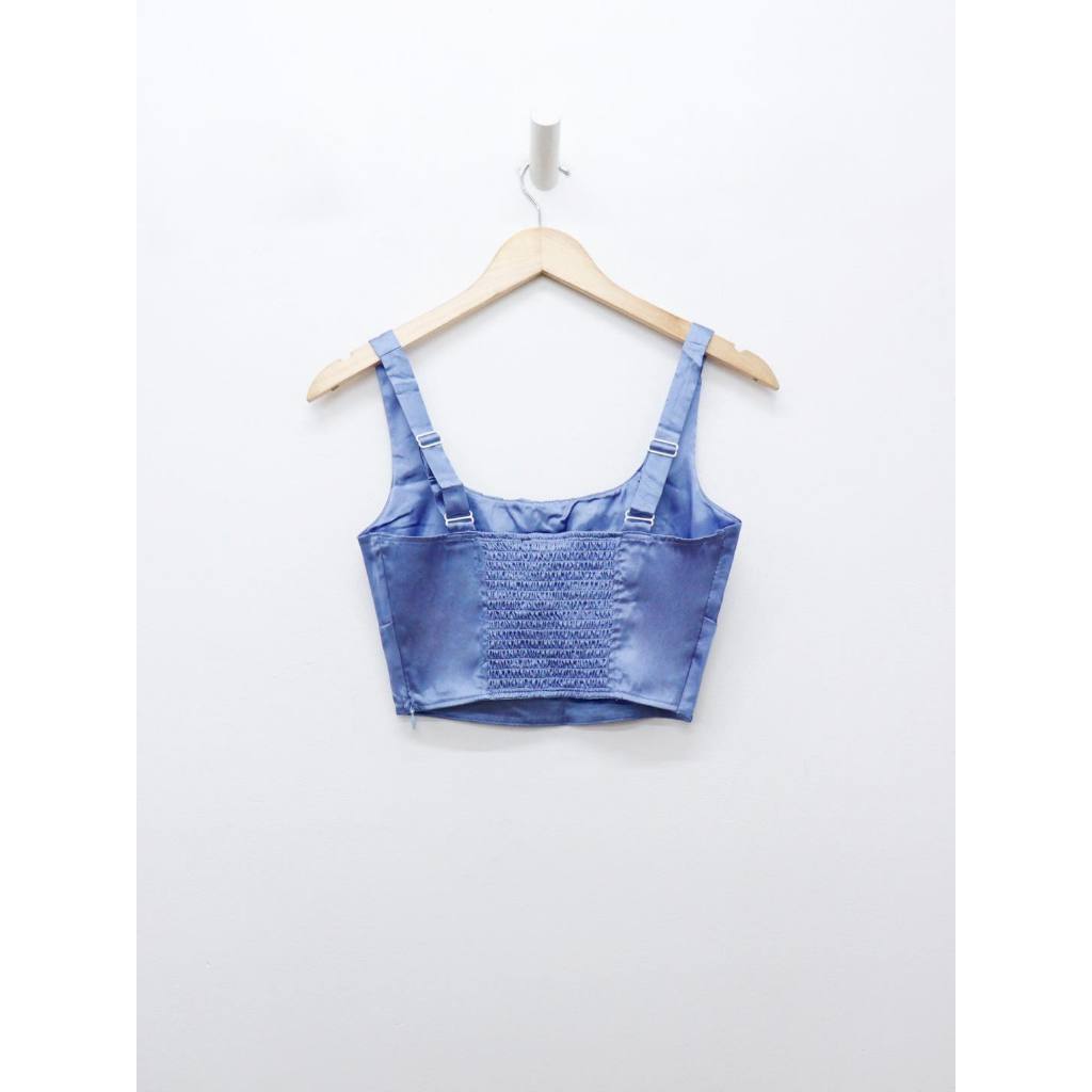 C3297 & C3298 - Áo 2 dây croptop lụa nhún thun sau trơm