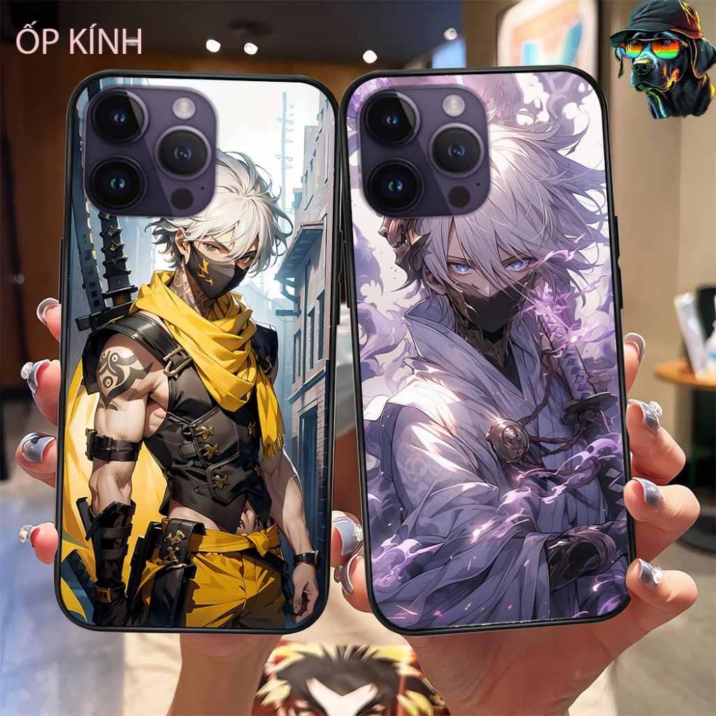 Ốp điện thoại mặt kính iphone 14 / ip 14 pro / ip 14 pro max in hình game thủ anime đẹp