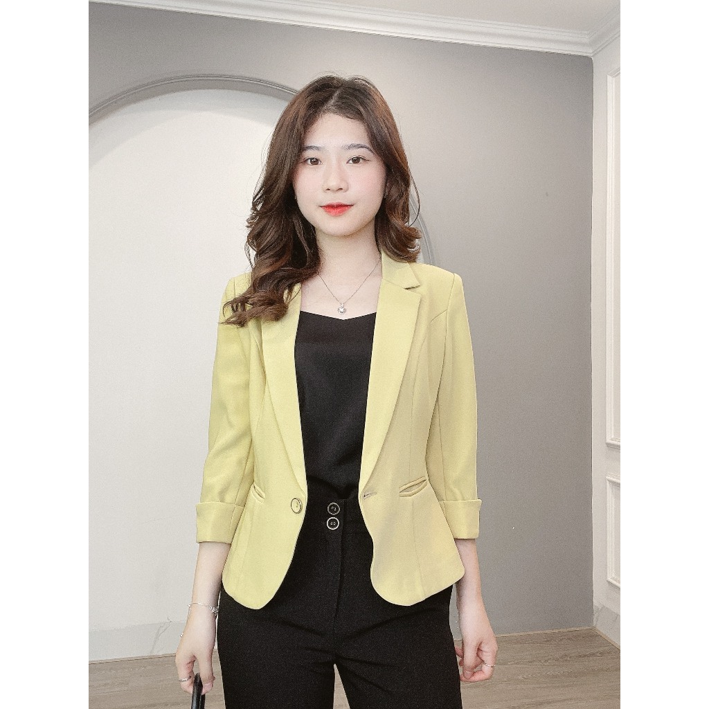 Áo Vest 1 Khuy Tay Lỡ 2 Nắp Túi Cao Cấp Dáng Vừa Min House