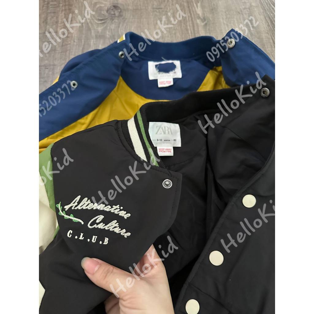 Áo khoác bomber chữ thêu new cho bé