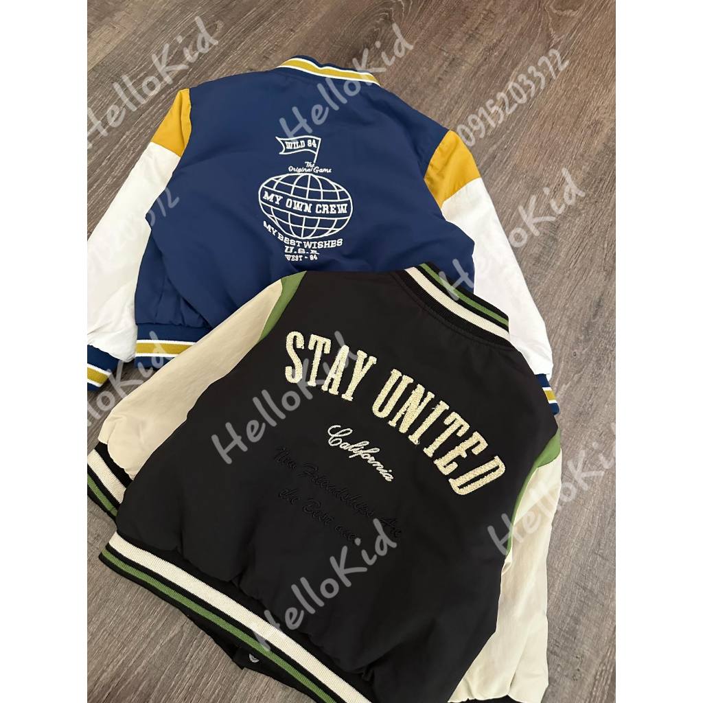 Áo khoác bomber chữ thêu new cho bé
