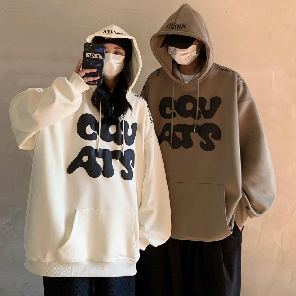 Áo khoác hoodie nỉ unisex mặc đôi nam nữ form rộng, Áo nỉ cặp đôi hoodi áo đôi hàng đẹp AohoodieCQVATS_