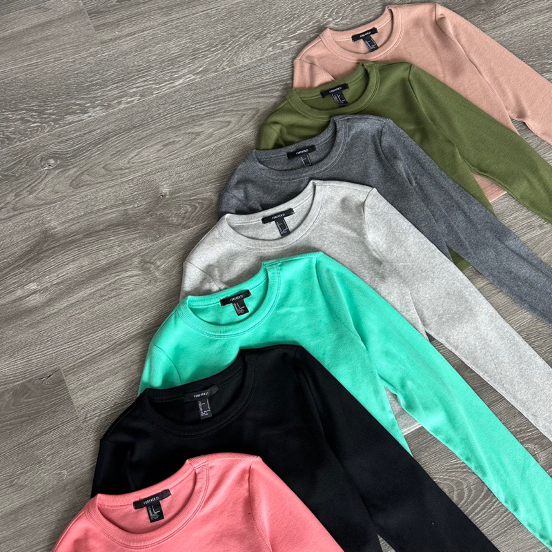 AnDi.vnxk Áo thun tay dài trơn nhiều màu - F.21