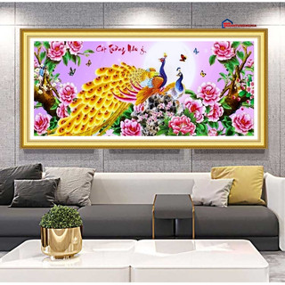 Tranh đính đá công cát tường như ý 1m10 x 55cm