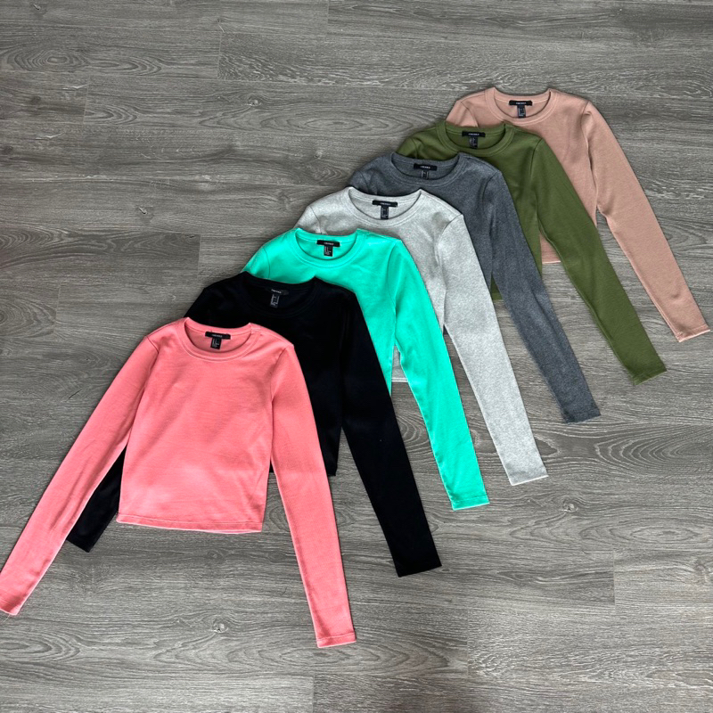 AnDi.vnxk Áo thun tay dài trơn nhiều màu - F.21