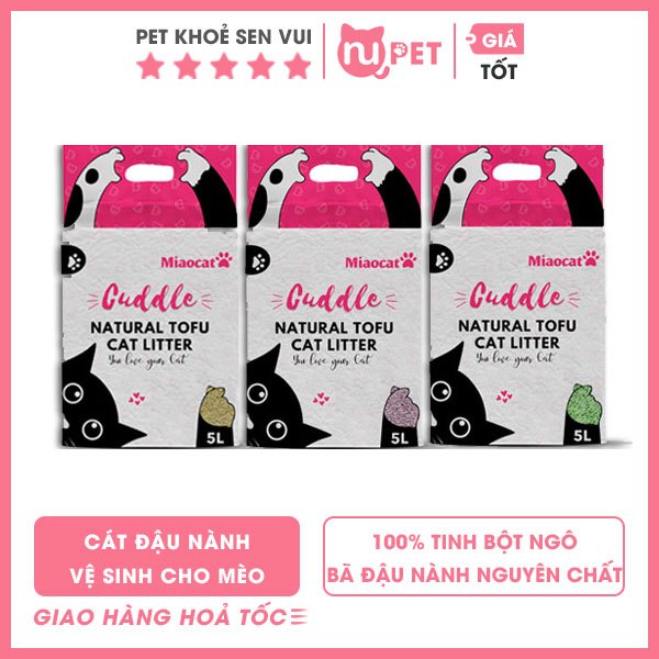 Cát đậu nành Miao Cuddle 5L vệ sinh cho mèo