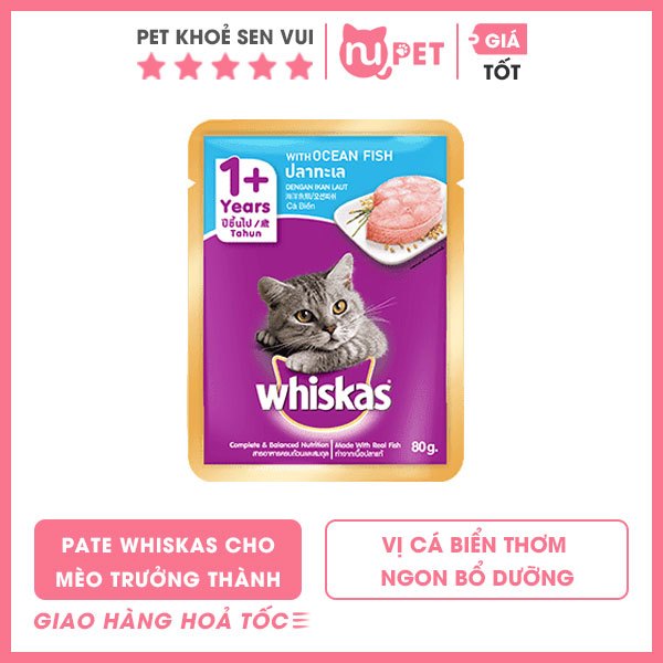 Pate whiskas cho mèo trưởng thành Adult 80 g