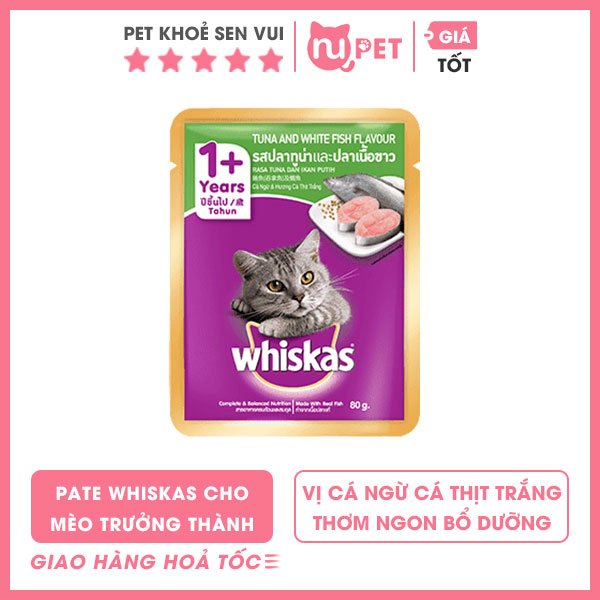 Pate whiskas cho mèo trưởng thành Adult 80 g
