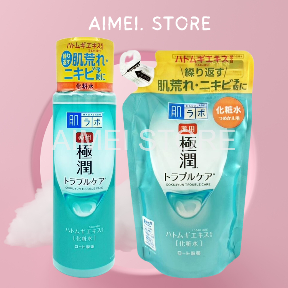 170ml Nước Hoa Hồng Hada Labo Xanh Lá Blemish Gokujyun Trouble Care Dành Cho Da Mụn Da Nhạy Cảm