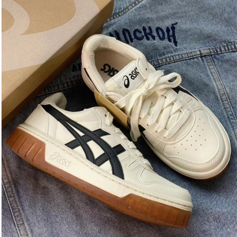 Giày Asics Court MZ Cream Black Gum mẫu mới nhất, Giày Đế Cao Su asics Nguyên Khối Đủ Size nam nữ