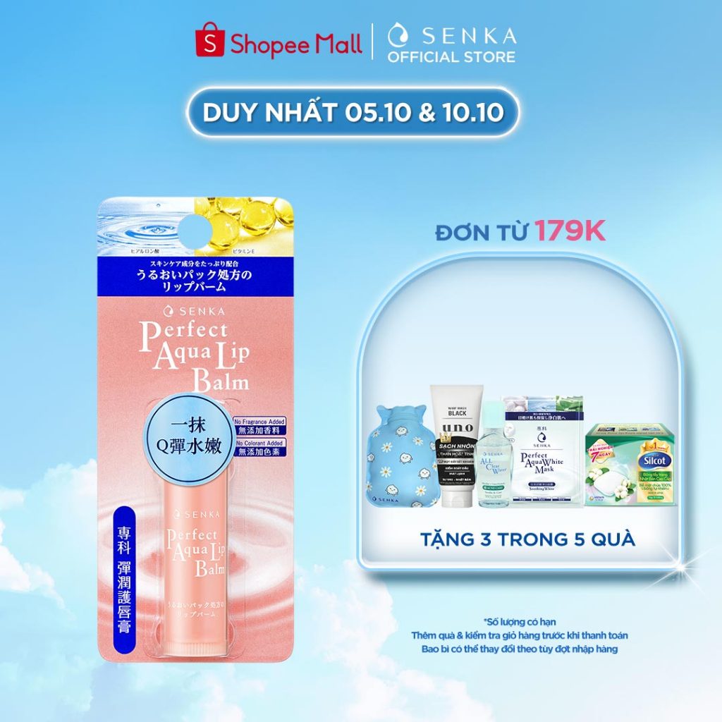 Son dưỡng môi cấp ẩm Senka Perfect Aqua Lip Balm 4.5g