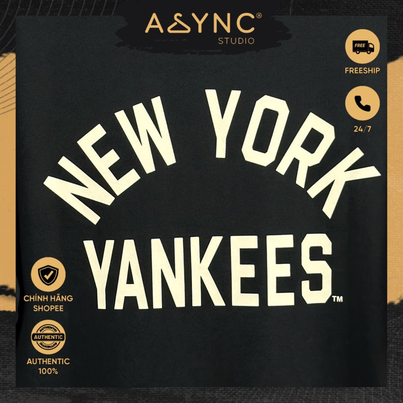 Áo Thun New Era Heavy Cotton New York Yankees Màu Trắng Đen Xanh Rêu | 13086578 13086576 13086577 - Async Studio