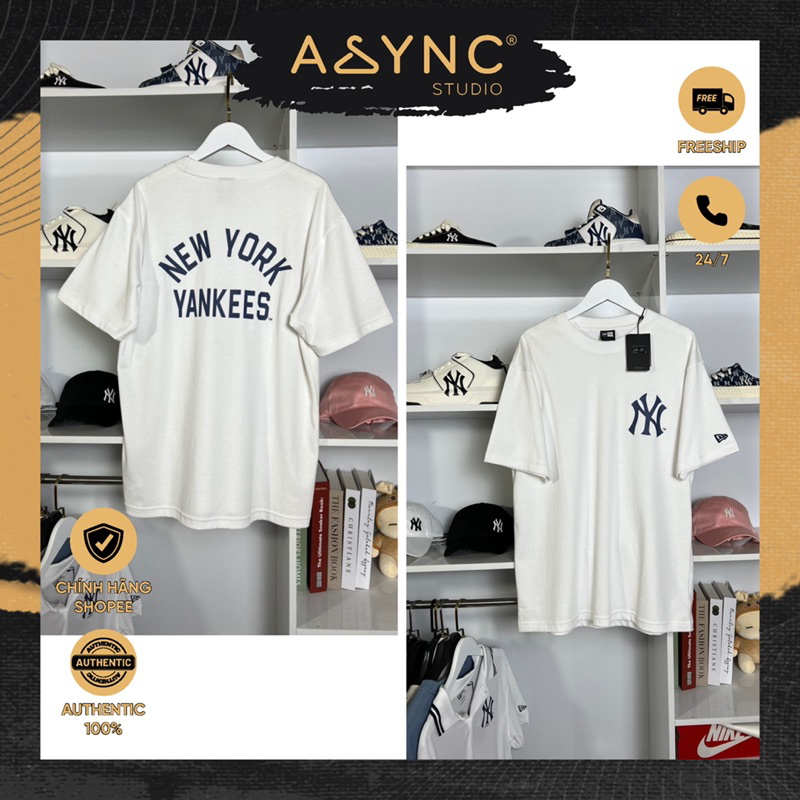 Áo Thun New Era Heavy Cotton New York Yankees Màu Trắng Đen Xanh Rêu | 13086578 13086576 13086577 - Async Studio