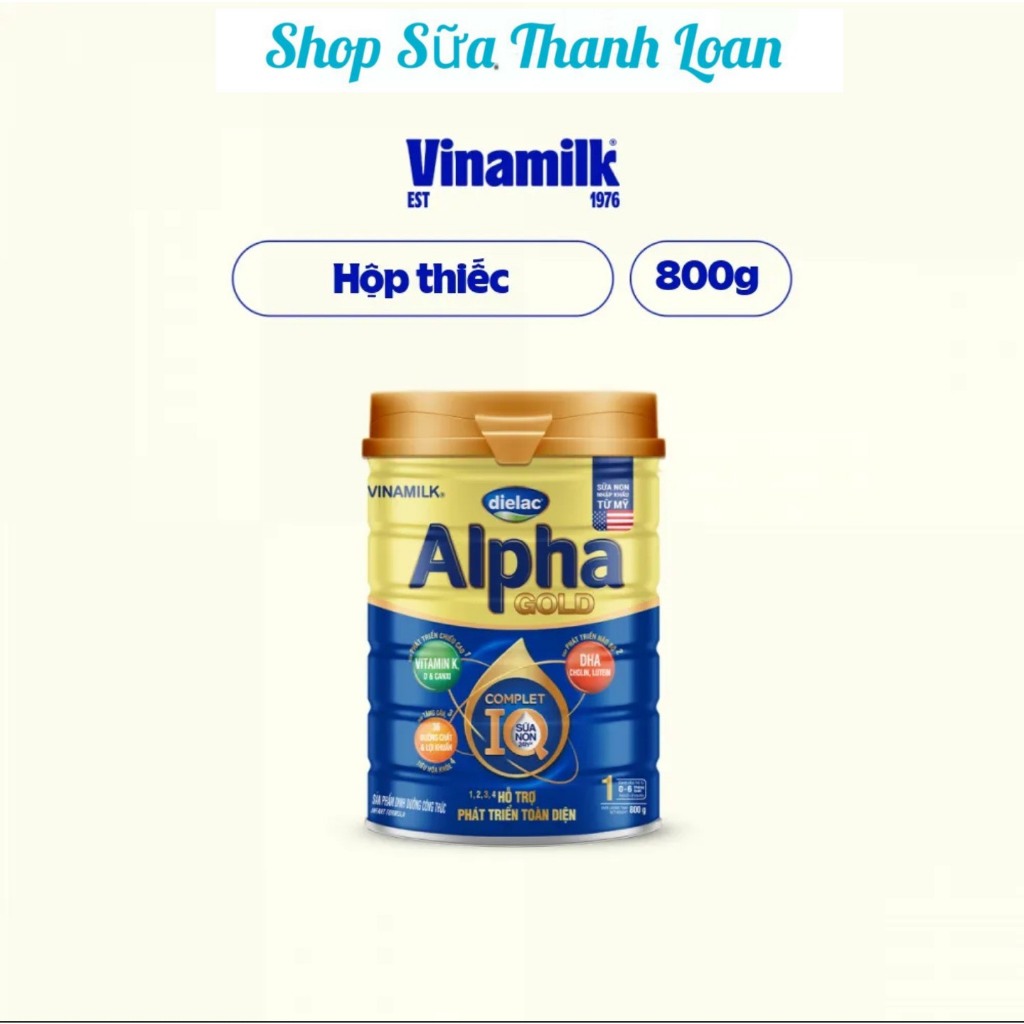 Sữa Bột Dielac Alpha Gold IQ 1 800g .
