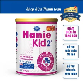 Sữa bột nutricare hanie kid 2+ 400g cho trẻ biếng ăn suy dinh dưỡng.