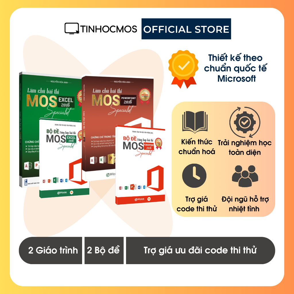 Sách - Combo Sách Ôn Thi 2 Môn MOS Powerpoint, Excel